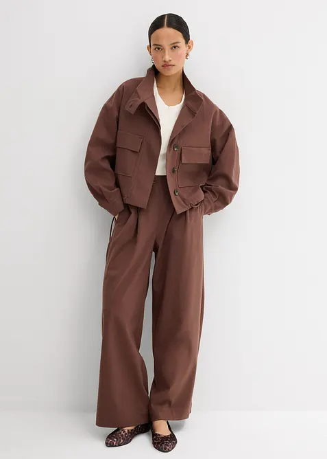 Byxa med funktionella detaljer i materialmix, bonprix