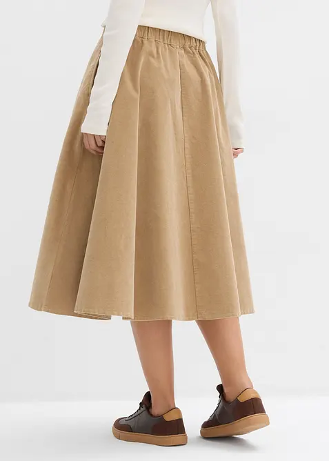 Manchesterkjol i bomullsmix, bonprix