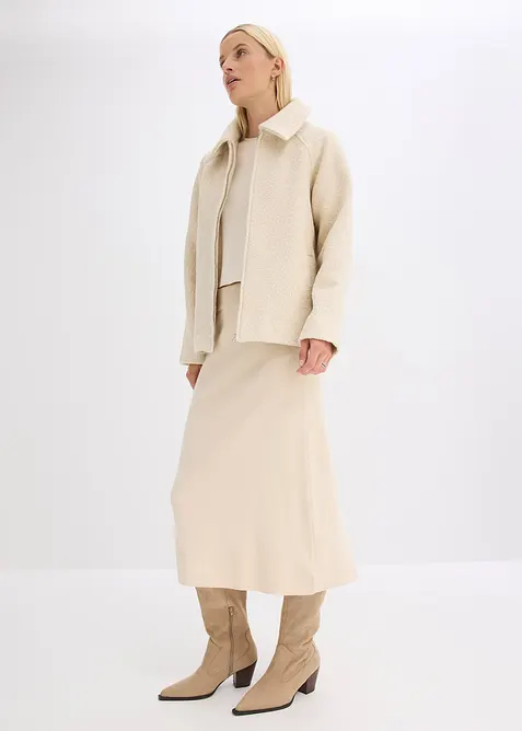 Stickad kjol i utst&auml;lld modell, bonprix