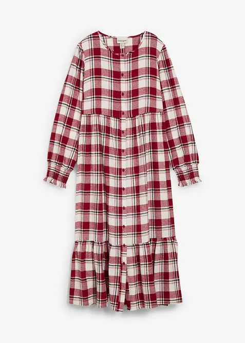 Mellanlång flanellklänning, bonprix