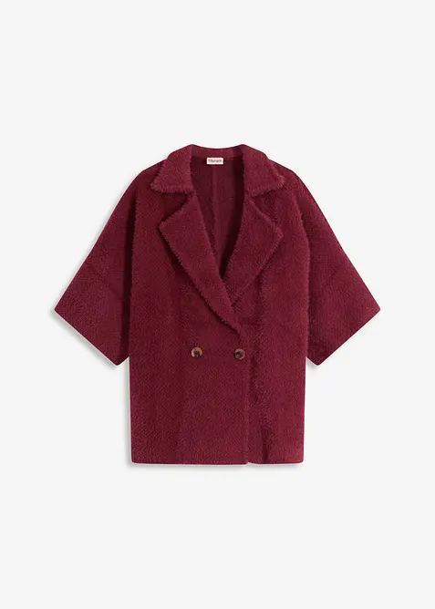 Stickad kofta av fjädergarn, bonprix