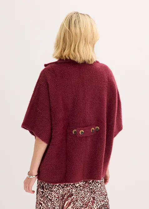 Stickad kofta av fjädergarn, bonprix