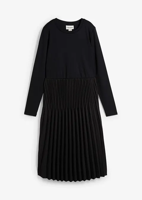 Mellanlång klänning i viskosmix, bonprix