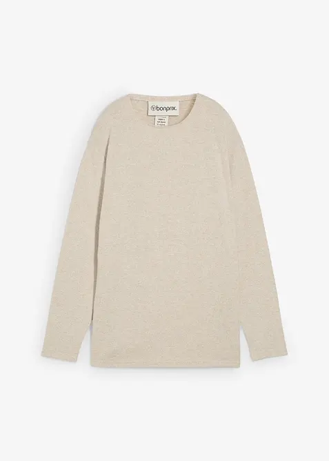 Lång sweatshirt med stickad look, bonprix