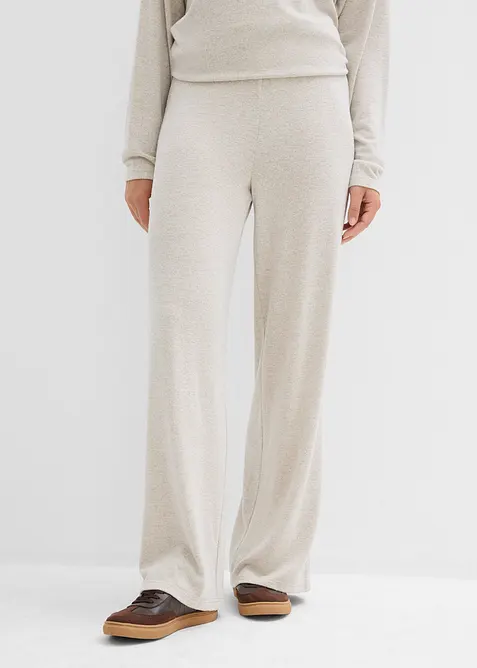 Palazzobyxa med stickad look, bonprix