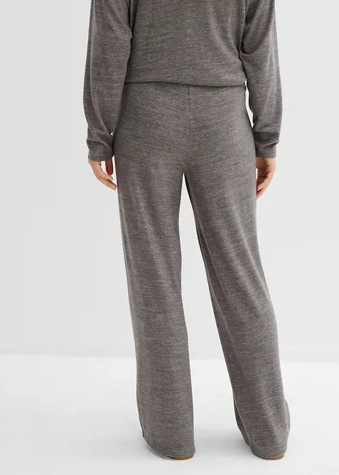 Palazzobyxa med stickad look, bonprix