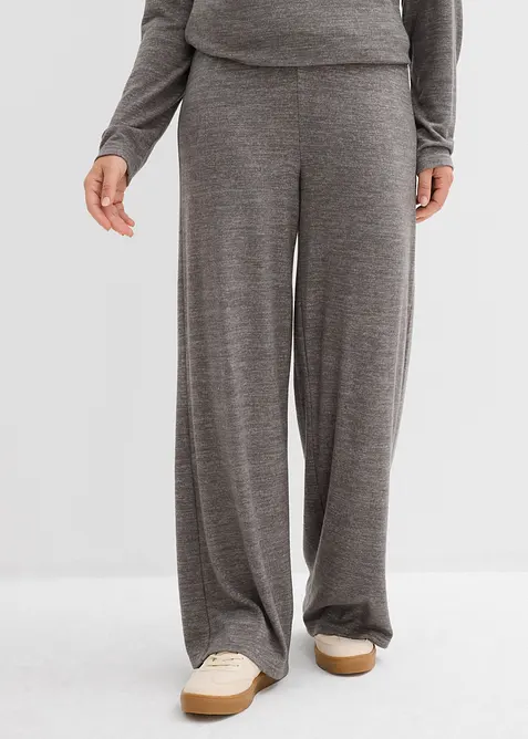 Palazzobyxa med stickad look, bonprix