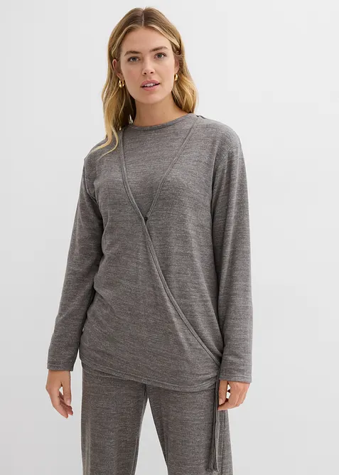 Omlottcardigan med stickad look, bonprix