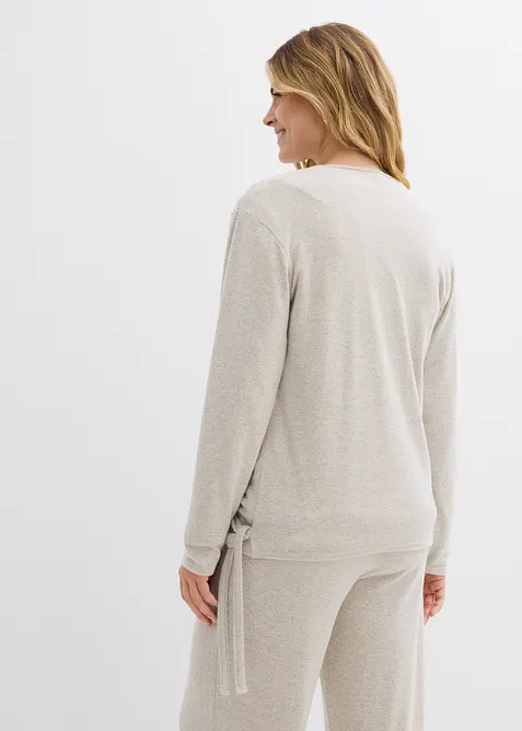 Omlottcardigan med stickad look, bonprix