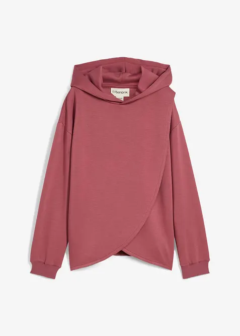 Sweatshirt med huva i mjuk viskosmix, bonprix
