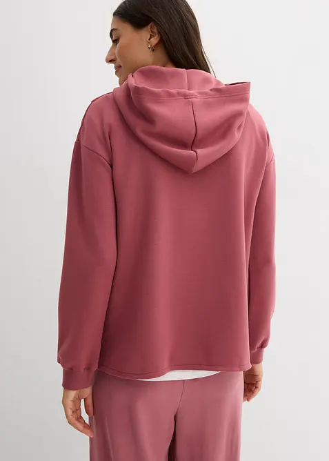 Sweatshirt med huva i mjuk viskosmix, bonprix