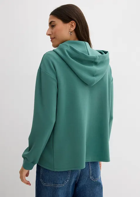 Sweatshirt med huva i mjuk viskosmix, bonprix