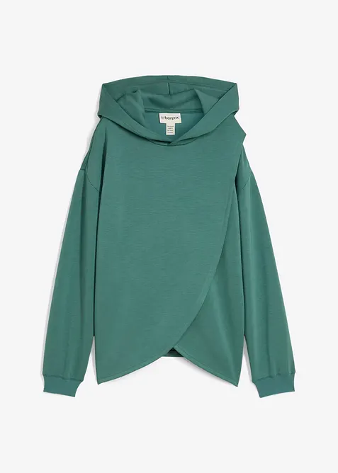 Sweatshirt med huva i mjuk viskosmix, bonprix