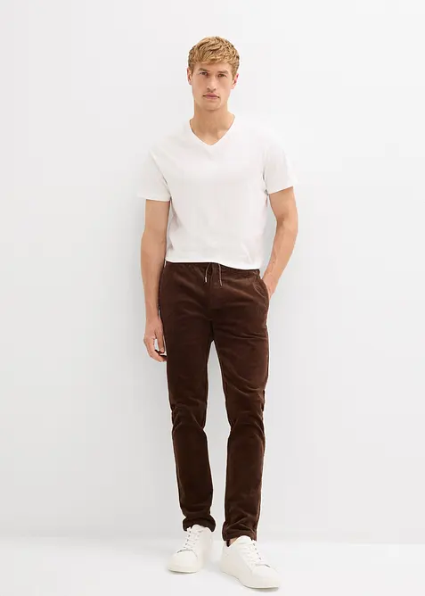 Stretchig manchesterbyxa, normal passform, bonprix