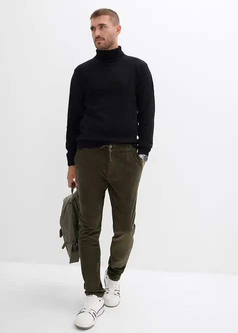 Stretchig manchesterbyxa, normal passform, bonprix