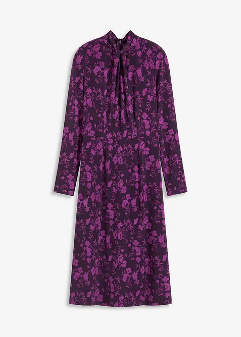 Mellanlång klänning med ståkrage, bonprix