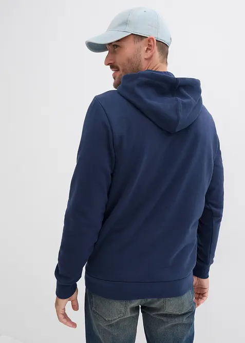 Hoodie med detaljer i skinnimitation, bonprix