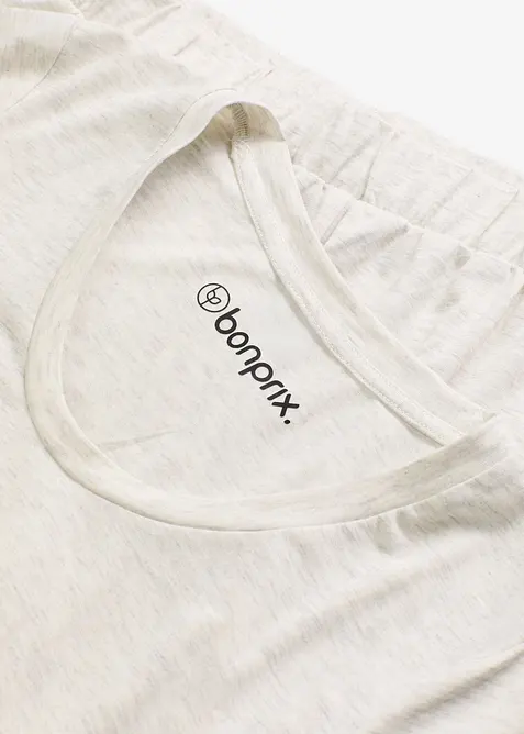 Långärmad topp och shorts i mjukt material, bonprix