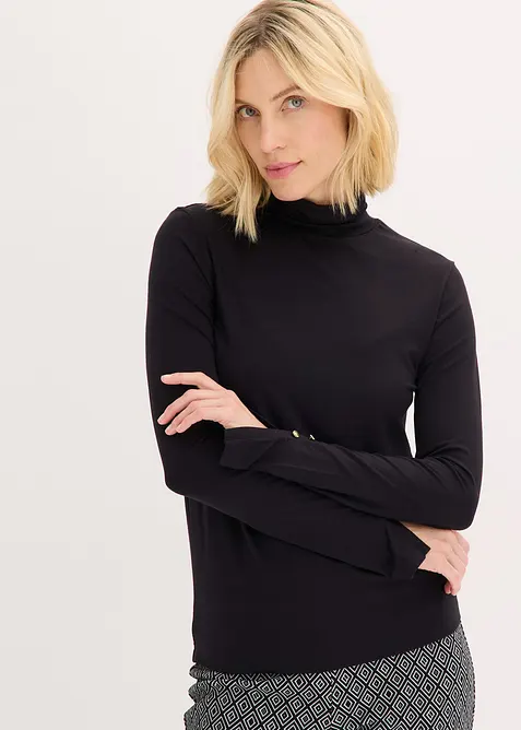 Polotröja med dekorativa knappar, bonprix