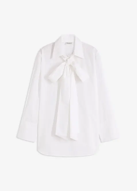 Knytblus av ren bomull, bonprix