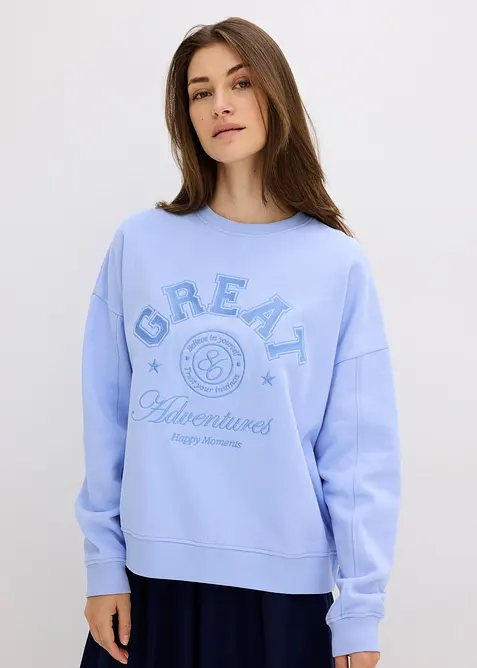 Oversizesweatshirt i ren bomull, bonprix