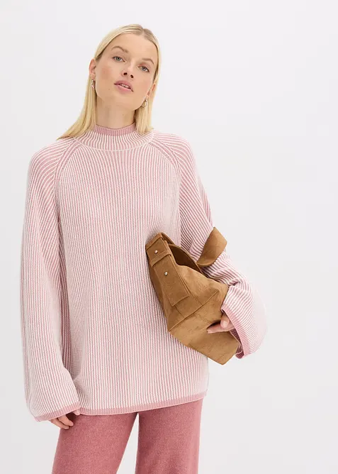 Oversizetröja med ståkrage, bonprix