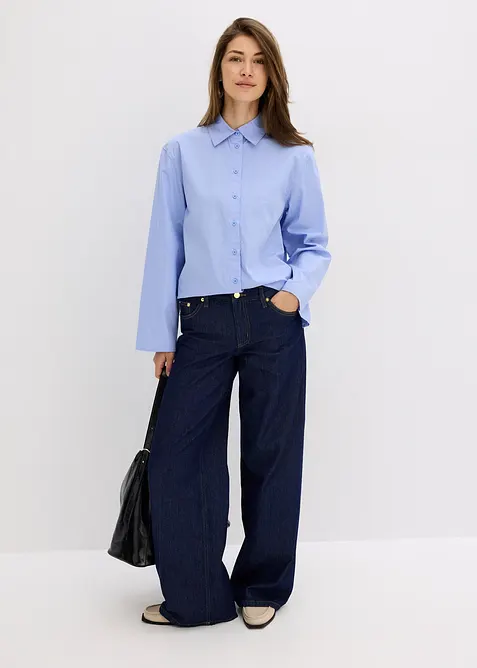 Skjortblus av ren bomull, bonprix