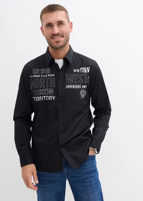 Långärmad skjorta i bomull, bonprix