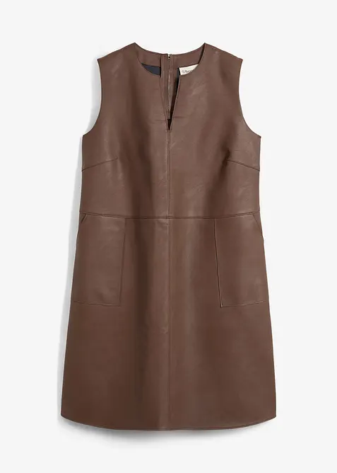 Kl&auml;nning i skinnimititaion, bonprix