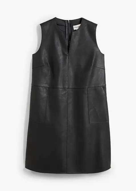 Klänning i skinnimititaion, bonprix