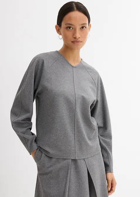 Bekv&auml;m Punto di Roma-topp med l&aring;nga &auml;rmar, bonprix