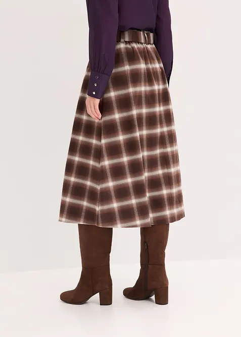 Veckad kjol och skärp (2 delar), bonprix