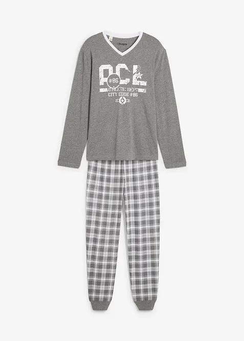 Pyjamas  med bomull och l&aring;nga &auml;rmar, bonprix