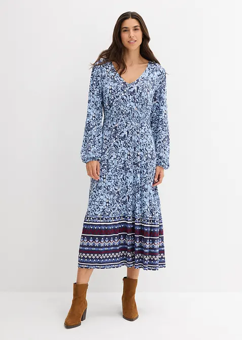 Maxiklänning i elastisk viskosmix, bonprix