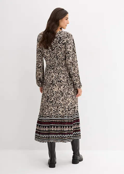 Maxiklänning i elastisk viskosmix, bonprix