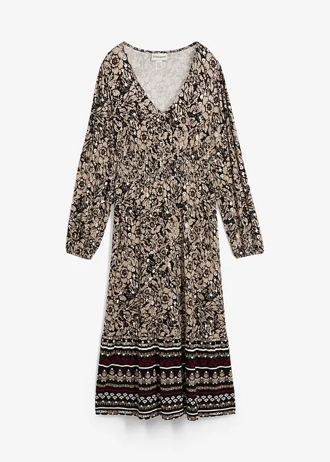 Maxiklänning i elastisk viskosmix, bonprix