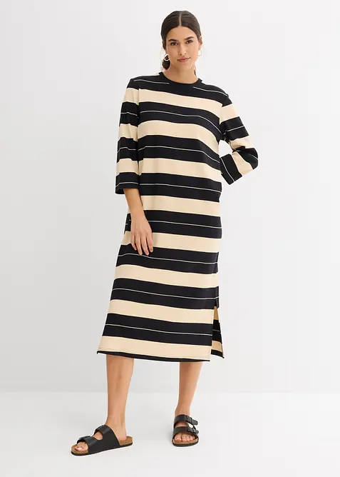 Trikåklänning av ren bomull, bonprix