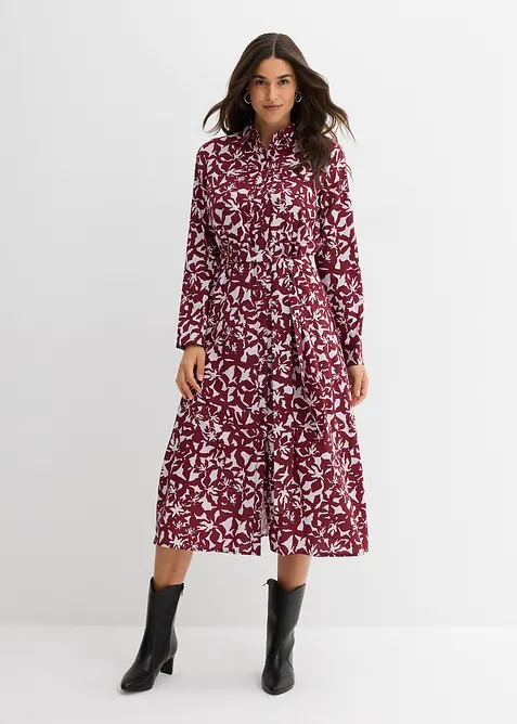 Skjortklänning i böljande viskos, bonprix