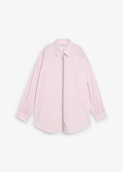 Skjortblus med strassapplikation, bonprix