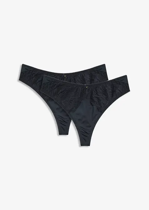 Maxistringtrosa i ett glansigt material (2-pack), bonprix