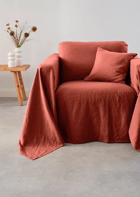 Lättmatchat överkast i finaste linne, bonprix