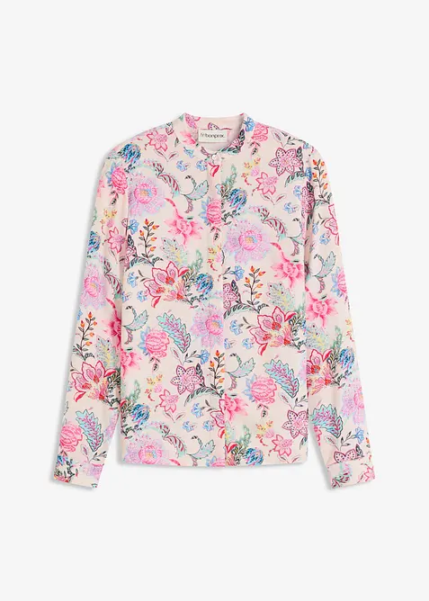 Blus med blommönster, bonprix