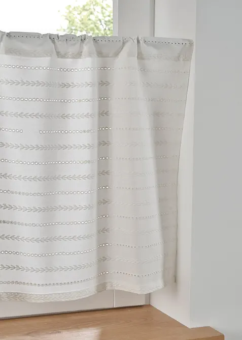 Cafégardin av ekologisk bomull med hålbroderi, bonprix