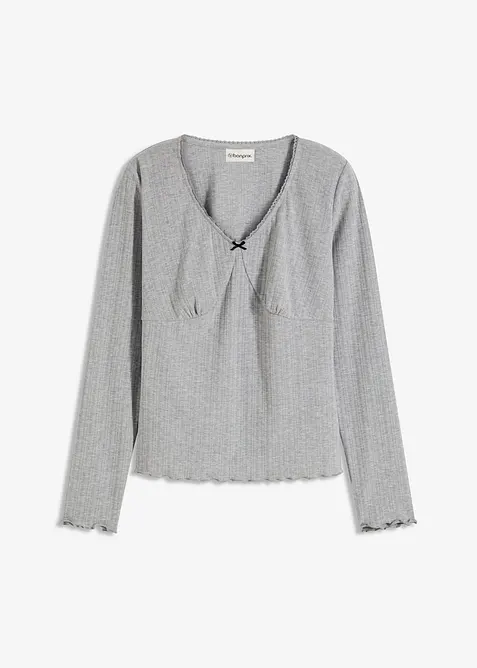 Ribbstickad topp, bonprix