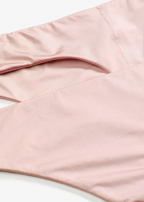 Stringtrosa i ett glansigt material med hög midja (2-pack), bonprix