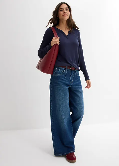 L&aring;ng&auml;rmad topp i mjuk viskosmix, bonprix