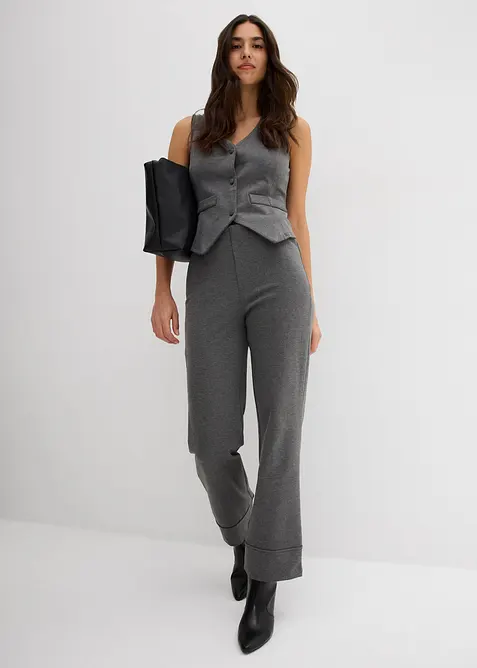 Väst i materialmix, bonprix