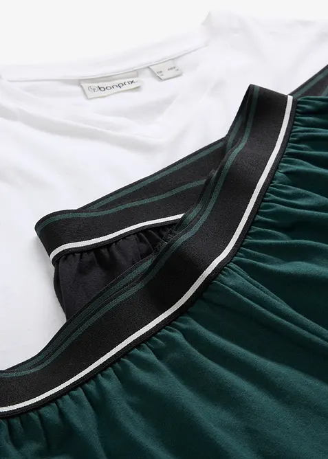 Kort&auml;rmad pyjamas i 3-delat set av ren ekologisk bomull, bonprix