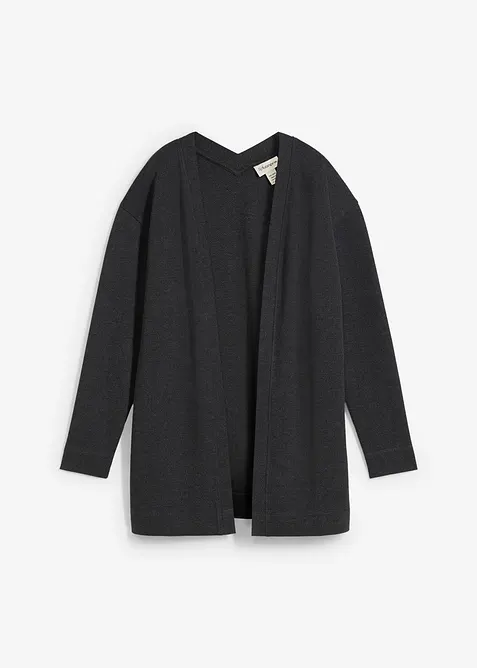 Lång trikåjacka av mjuk bomullsmix, bonprix