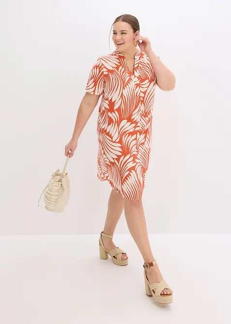 Tunikaklänning i följsam viskos, bonprix